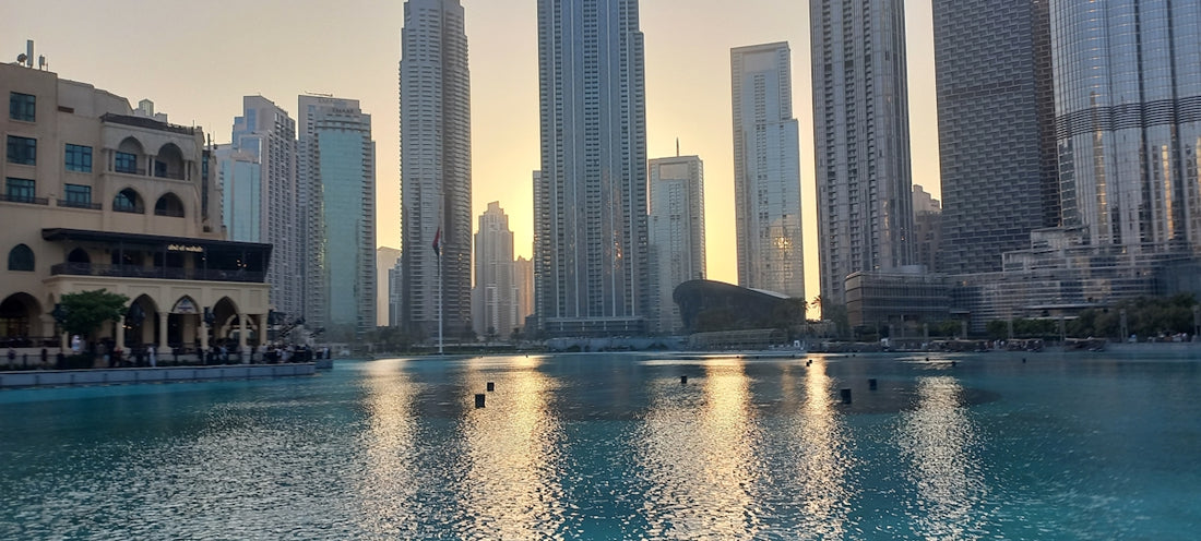 a large body of water surrounded by tall buildings