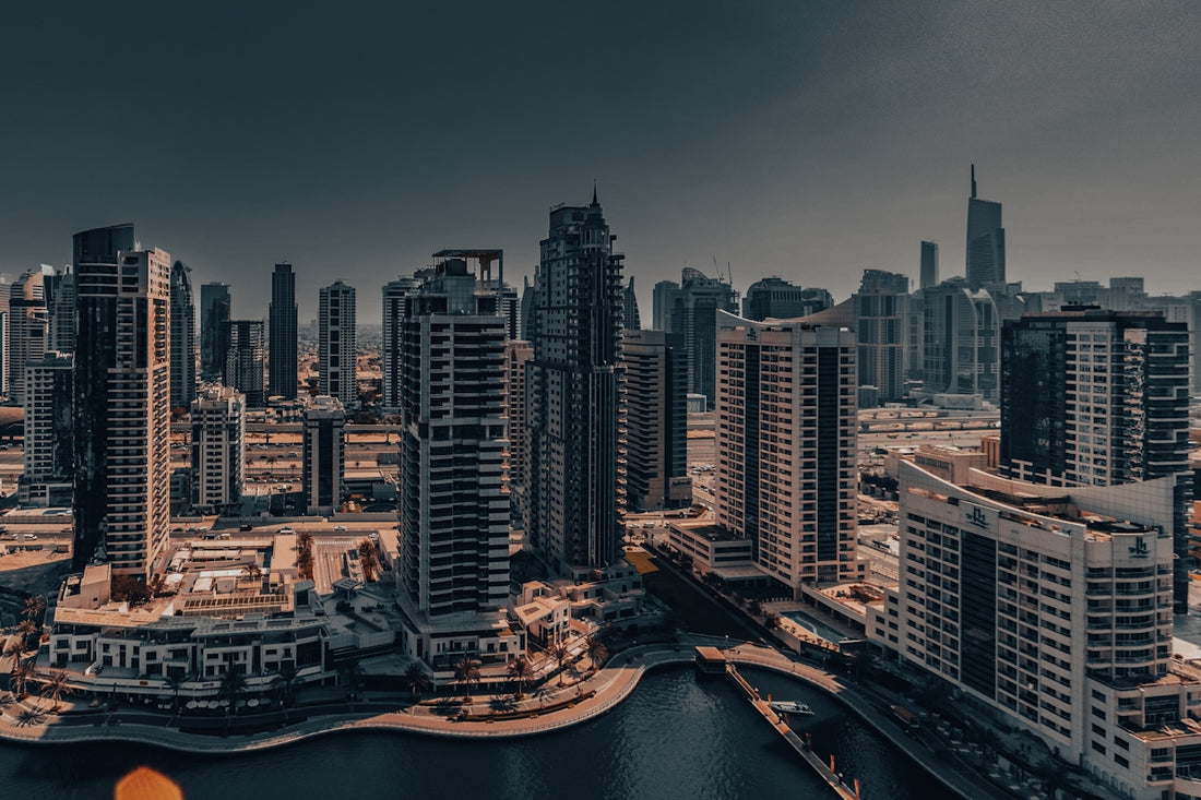 A view of a city from a tall building