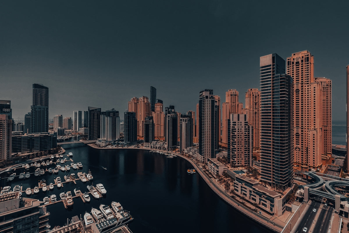 A view of a city from a high point of view