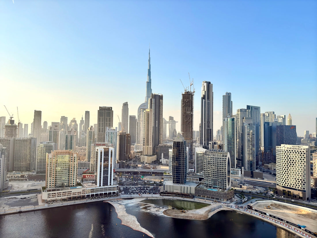 Dubai's skyline featuring the burj khalifa.