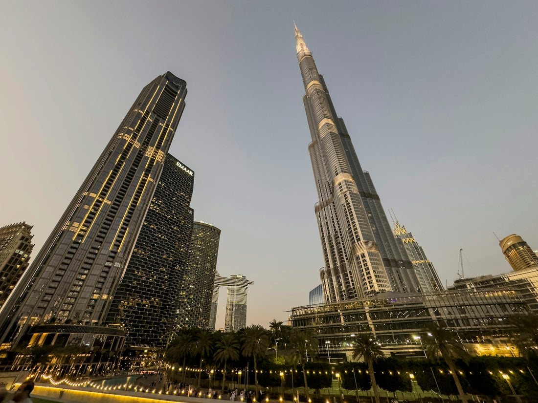 The burj khalifa and surrounding dubai skyscrapers
