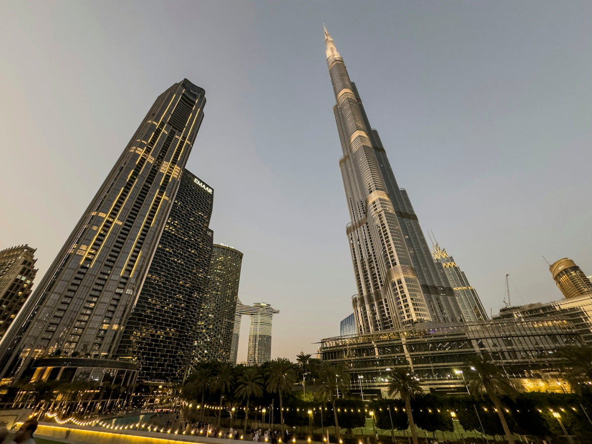 The burj khalifa and surrounding dubai skyscrapers