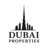 Dubai Properties logo with skyline silhouette on a white background